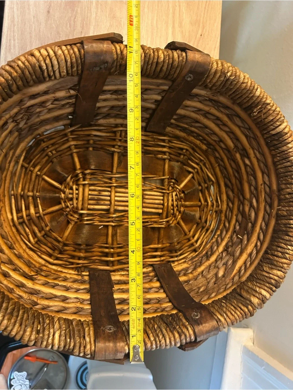 Woven Rustic Brown Decorative Basket with Handles